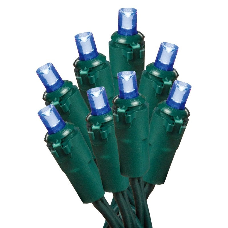 Hometown Holidays U15E302E Light Set, Christmas, 120 V, 4.8 W, 70-Lamp, LED Lamp, Blue Lamp, 18.58 ft L