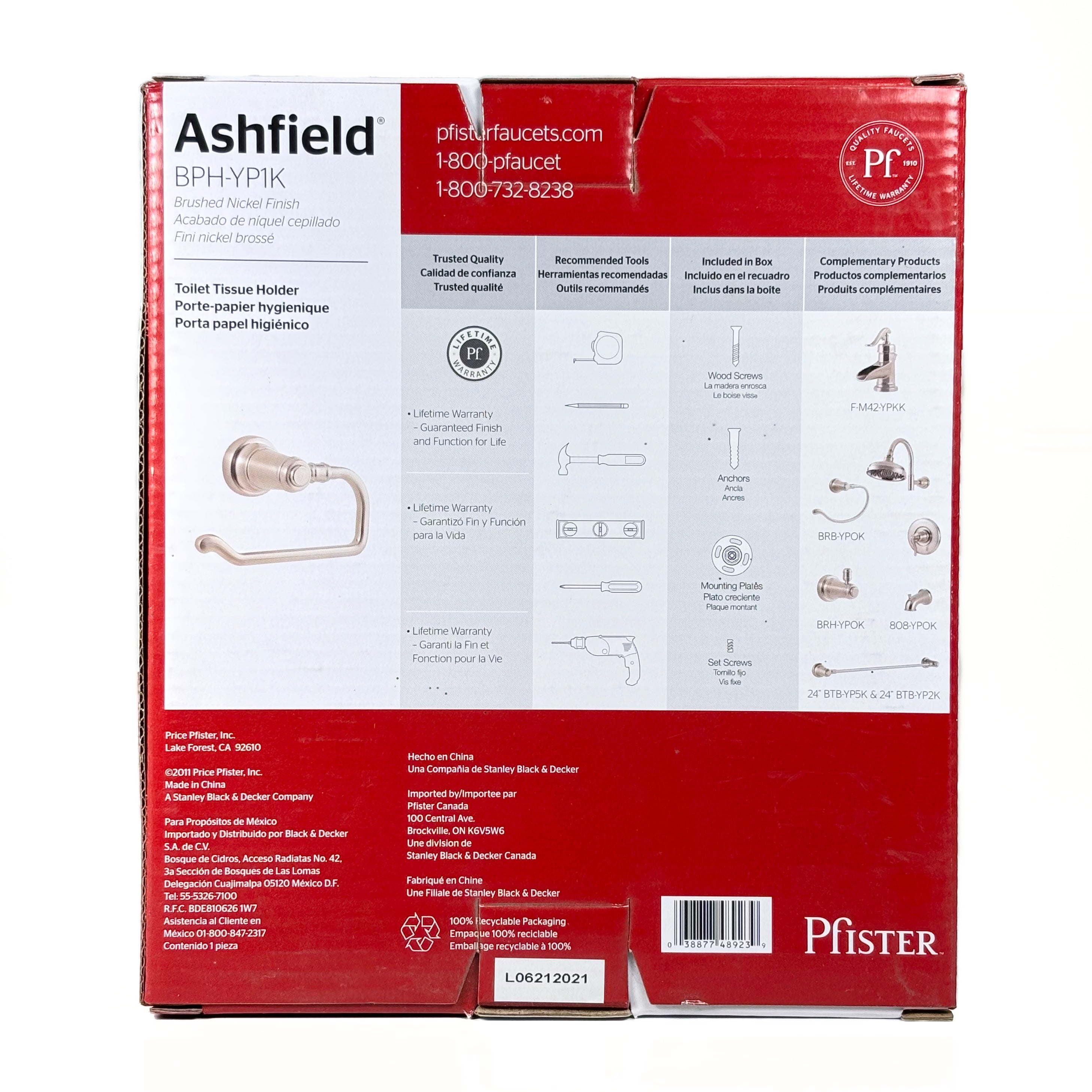 Ashfield Toilet Tissue Roll Holder Brushed Nickel (POS)