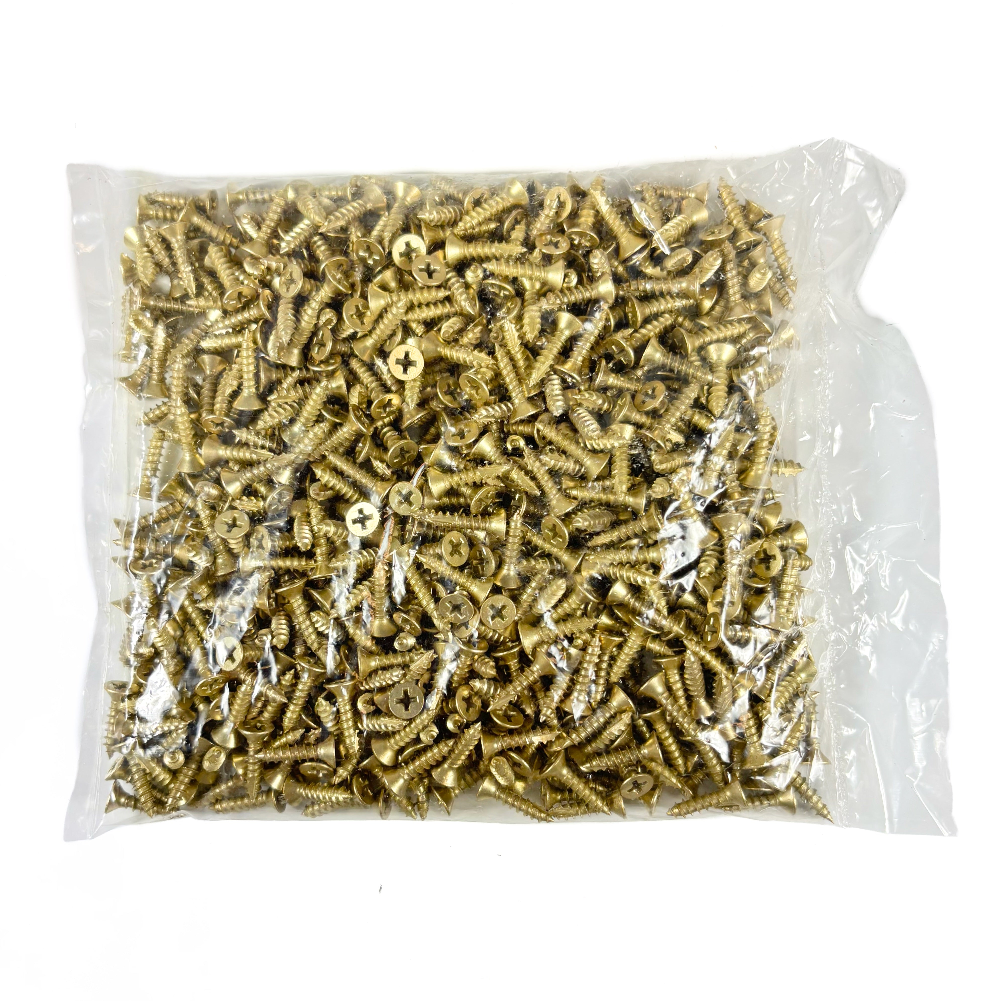Door Hinge Screws Flat Head Phillips #9 By 3/4 Inch Satin Brass 600 Pack (POS)