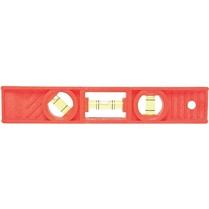 STANLEY 42-294 Torpedo Level, 8 in L, 3-Vial, 1-Hang Hole, Nonmagnetic, ABS