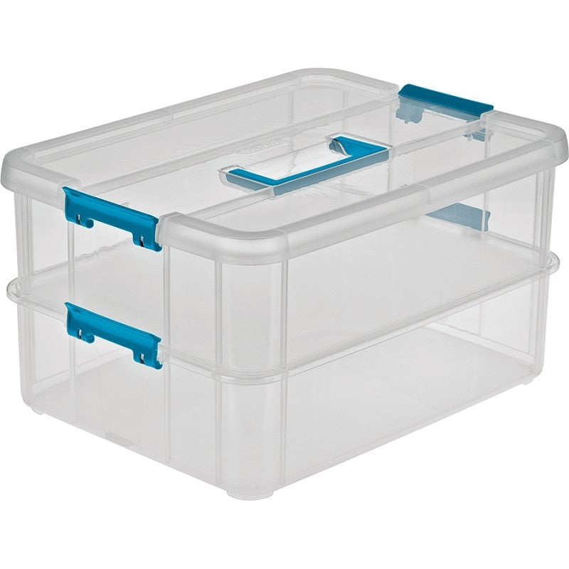 Sterilite 14228604 Tray Organizer, Clear, 14-3/8 in L, 10-3/4 in W, 7-3/4 in H (Pack of 4)