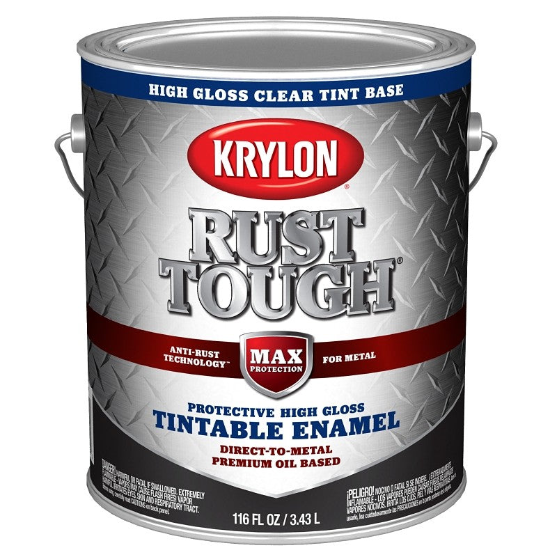 Krylon Rust Tough K09750008 Enamel Paint, Gloss Sheen, Clear, 1 gal, 400 sq-ft/gal Coverage Area (Pack of 4)