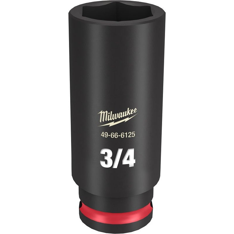 Milwaukee SHOCKWAVE Impact Duty Series 49-66-6125 Deep Impact Socket, 3/4 in Socket, 3/8 in Drive, Square Drive