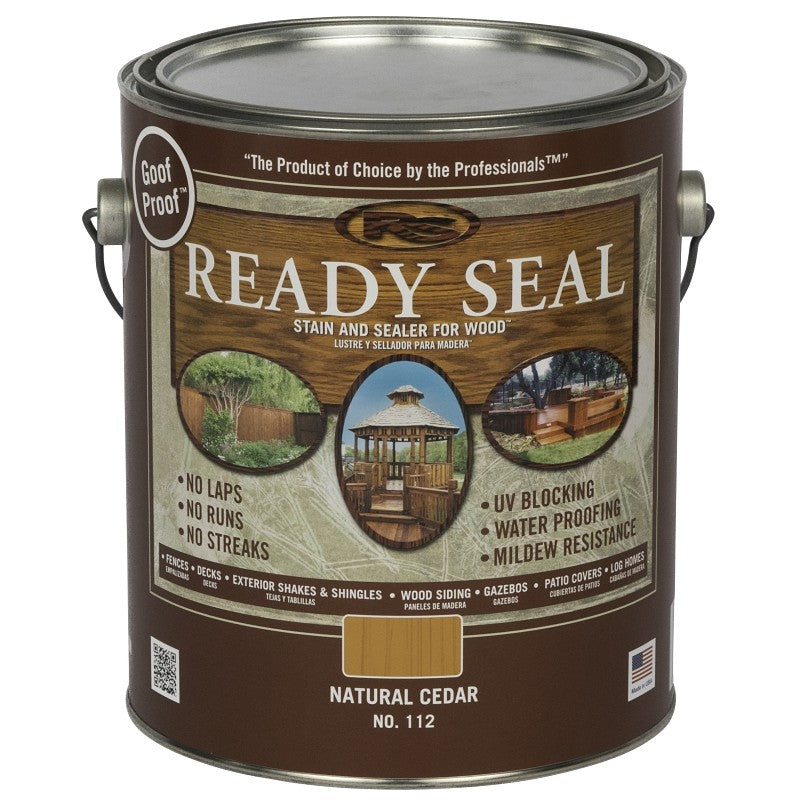 Ready Seal 112 Stain and Sealer, Natural Cedar, 1 gal, Can (Pack of 4)