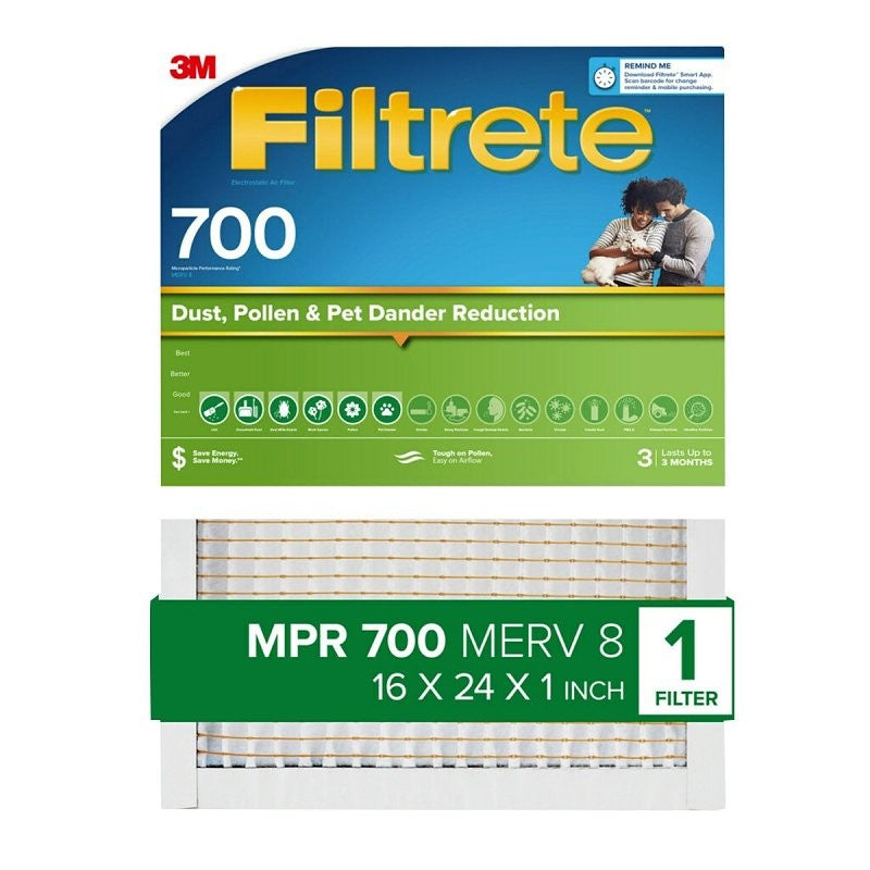 Filtrete 725-4 Air Filter, 24 in L, 16 in W, 8 MERV, 700 MPR (Pack of 4)