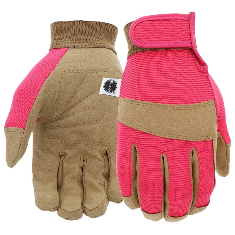 Miracle-Gro MG86205-W-SM Breathable, High-Dexterity Garden Gloves, Women's, S/M, Hook and Loop Cuff, Synthetic Leather