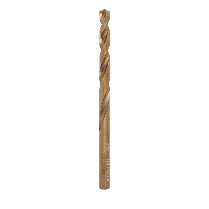 Milwaukee 48-89-2313 Jobber Drill Bit, 1/4 in Dia, 4 in OAL, Twist Flute, 3-Flute, 1/4 in Dia Shank, 3-Flat Shank