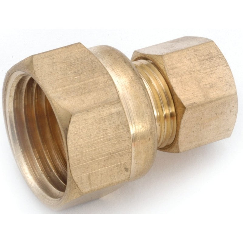 Anderson Metals 750066-0812 Tubing Coupling, 1/2 x 3/4 in, Compression x FIP, Brass