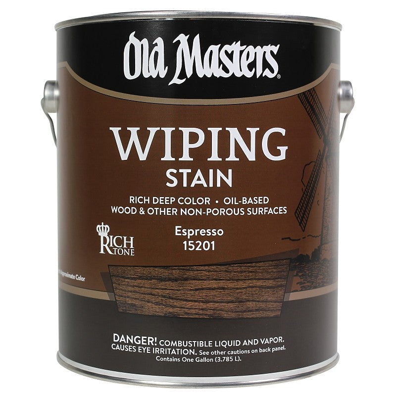Old Masters 15201 Wiping Stain, Clear, Espresso, Liquid, 1 gal (Pack of 2)