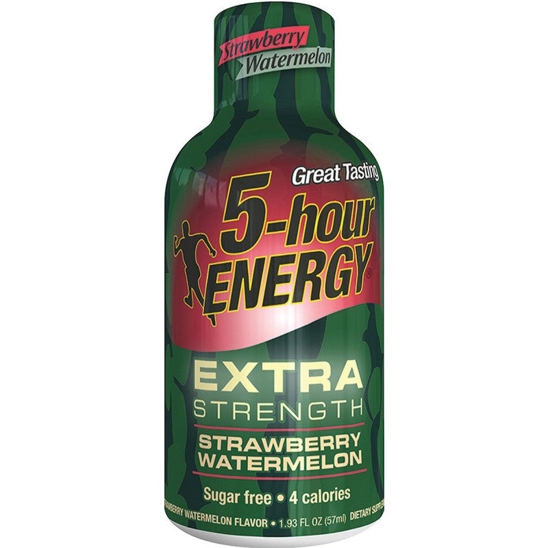 5-hour ENERGY 748125 Sugar-Free Energy Drink, Liquid, Strawberry, Watermelon Flavor, 1.93 oz Bottle (Pack of 12)