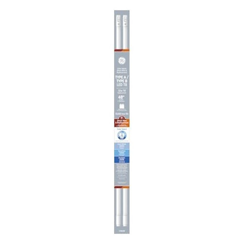 GE 93130867 Hybrid Color Select LED Light Bulb, Linear Type A, T8 Lamp, Medium Bi-Pin Lamp Base, Frost (Pack of 6)