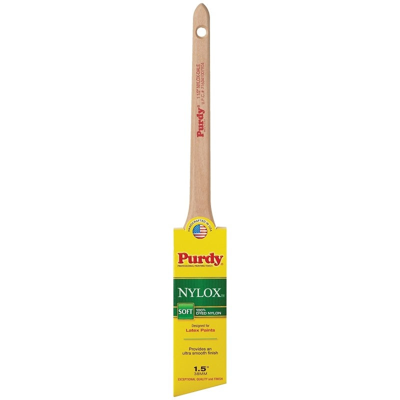 Purdy 080215 Trim Brush, Hardwood Handle, 1-1/2 in W, Nylon Bristle, Rat Tail Handle