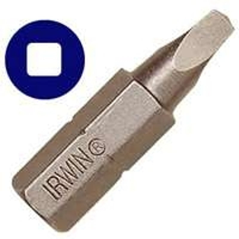 Irwin 3512032C Insert Bit, #1 Drive, Square Recess Drive, 1/4 in Shank, Hex Shank, 1 in L, S2 Steel