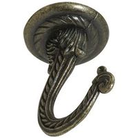 Large Ceiling Swag Hook 2-1/4 Inch Antique Brass Die Cast