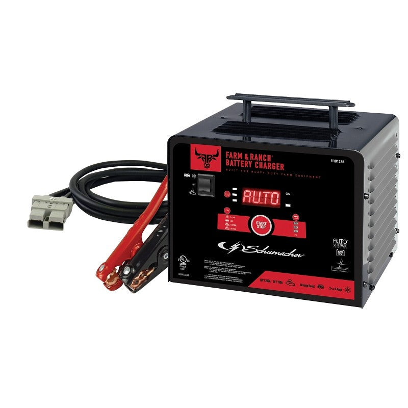 Schumacher FR01335 Battery Charger/Engine Starter, 10 A Continuous, 48 A Intermittent Input, 6/12 V Output, AGM Battery