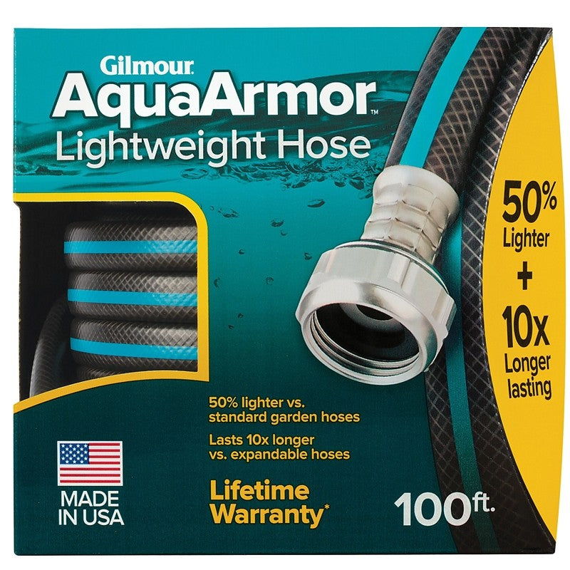 Gilmour Mfg 869001-1001 Lightweight Garden Hose, 100 ft L, Plastic, Black