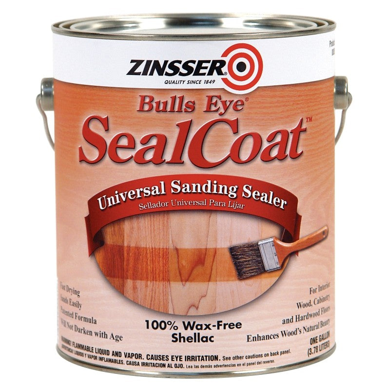 Zinsser 00851 Sanding Sealer, Amber, Liquid, 1 gal, Can (Pack of 2)