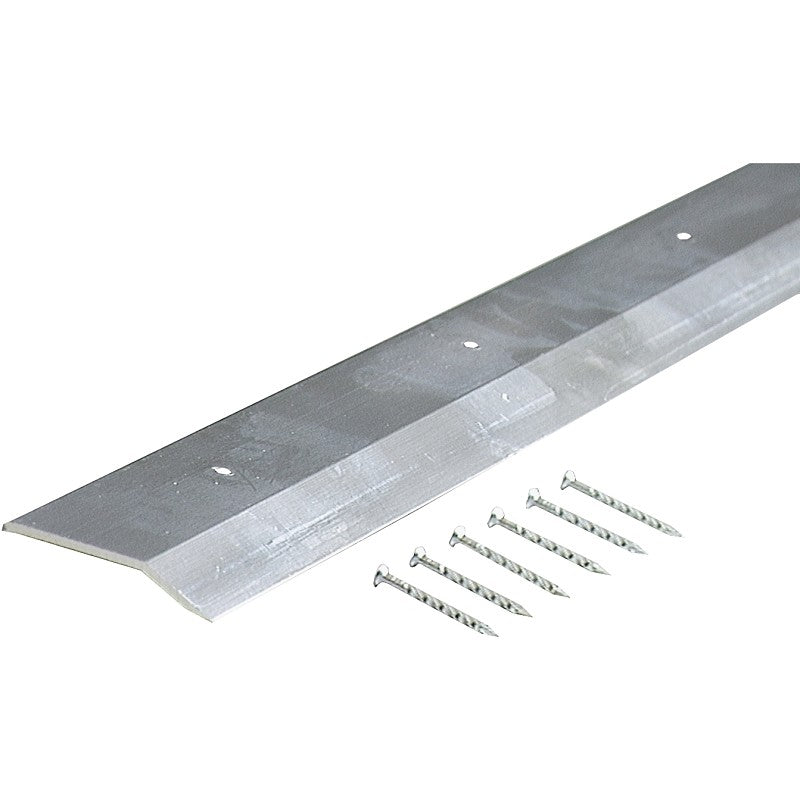 M-D 66449 Carpet Trim, 72 in L, 2 in W, Smooth Surface, Aluminum, Polished
