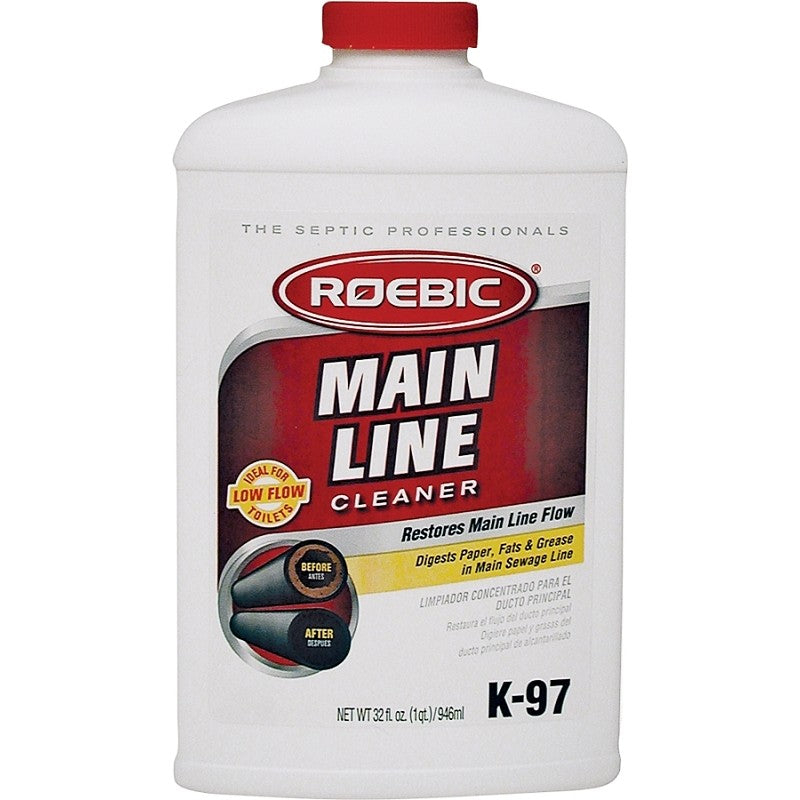 Roebic K-97 Main Line Cleaner, 1 qt, Liquid, Clear