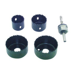 Mandrel And Hole Saw Set 5 Piece 1-1/4 To 2-1/8 Inch
