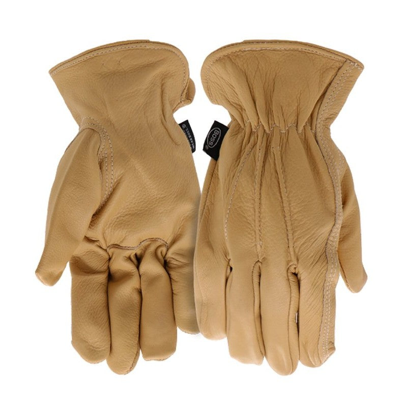 Boss B82011-WML Gloves, Women's, M/L, 7-1/8 to 8-3/8 in L, Ergonomic Keystone Thumb, Shirred Elastic Wrist Cuff, Natural