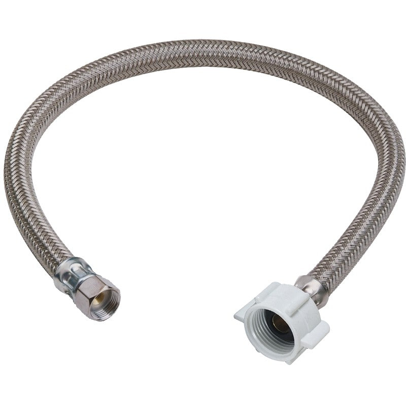 BrassCraft PSB857 Toilet Connector, 3/8 in Inlet, Compression Inlet, 7/8 in Outlet, Ballcock Outlet, 20 in L