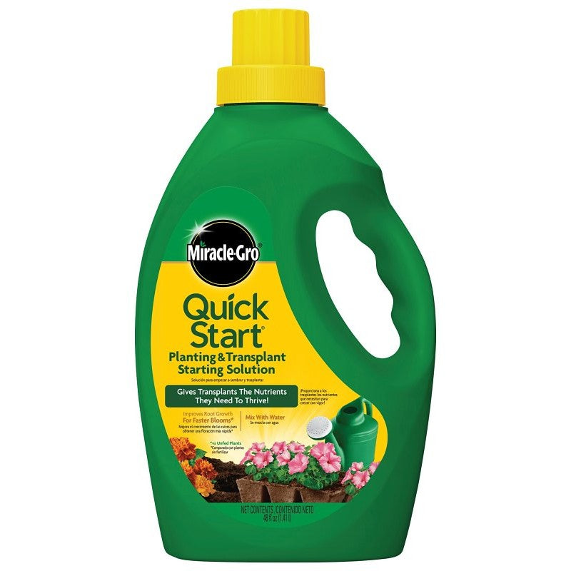Miracle-Gro Quick Start 1005562 Planting and Transplant Starting Solution, 40 oz Can, Liquid, 4-12-4 N-P-K Ratio