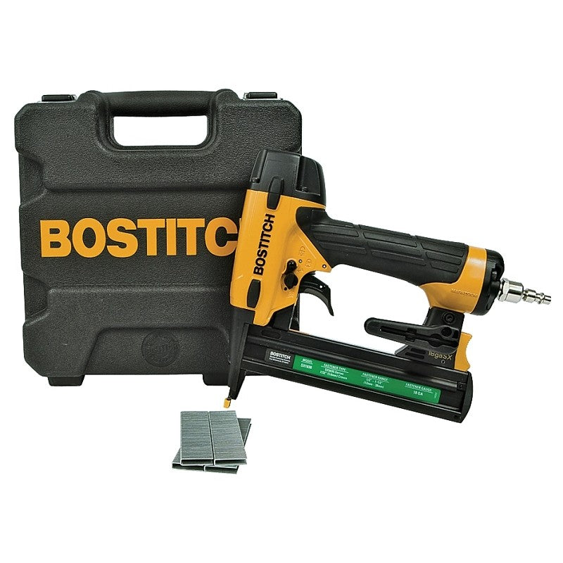 Bostitch SX1838K Stapler Kit, 7/32 in W Crown, 1/2 to 1-1/2 in L Leg, Narrow Crown Staple, 100 Magazine, 160 in-lb Air