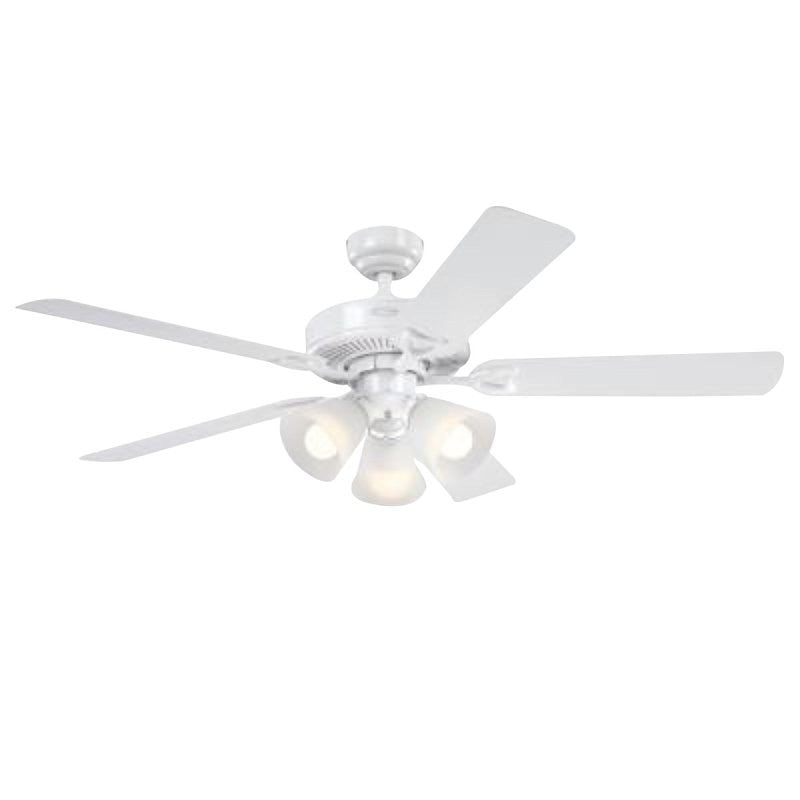 Westinghouse Travis Series 7312000 Indoor Ceiling Fan, White Housing, Rustic Birch/White Blade, 52 in Sweep, MDF Blade