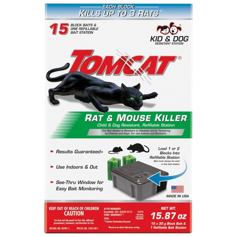 Tomcat 0370910 Refillable Rat Bait Station, Emerald Green
