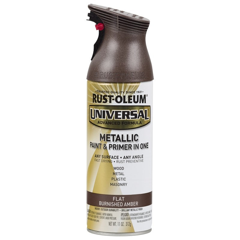 Rust-Oleum 271472 Spray Paint, Flat/Metallic, Amber, 11 oz, Can