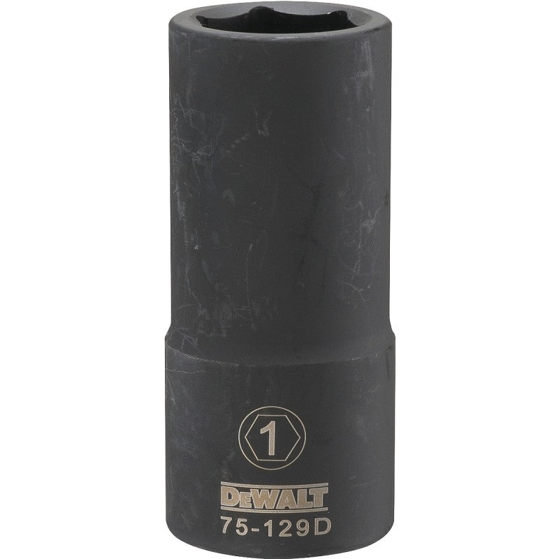 DEWALT DWMT75129OSP Impact Socket, 1 in Socket, 1-13/32 in D Socket, 3/4 in Drive, 6-Point, CR-440 Steel, Black Oxide