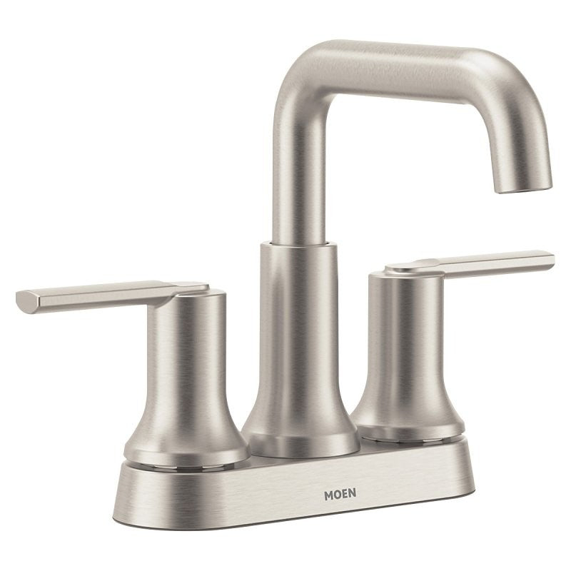 Moen Zyla Series 84141SRN Bathroom Faucet, 1.2 gpm, 2-Handle, 3-Faucet Hole, Metal/Plastic/Stainless Steel