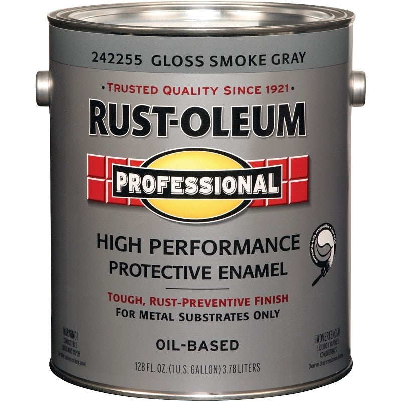 RUST-OLEUM PROFESSIONAL 242255 Protective Enamel, Gloss, Smoke Gray, 1 gal Can (Pack of 2)