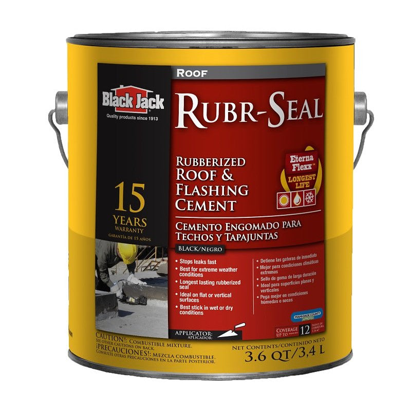 Black Jack 6148-9-34 Roof and Flashing Cement, Black, Liquid, 1 gal Pail