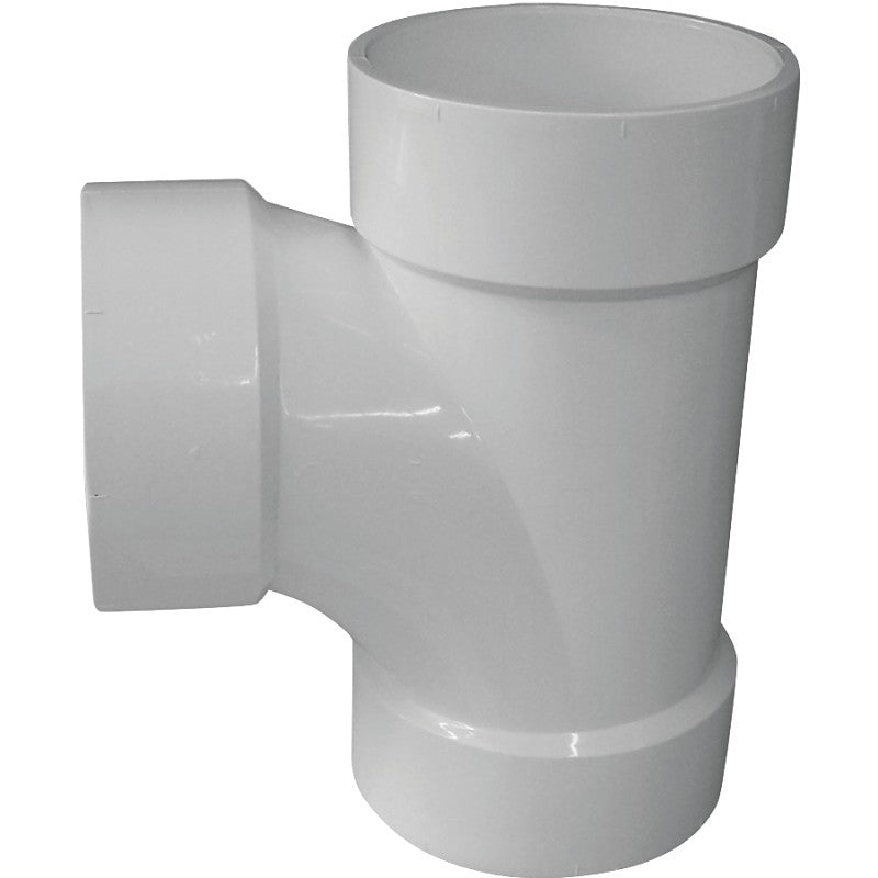 Canplas 192156 Sanitary Pipe Tee, 6 in, Hub, PVC, White