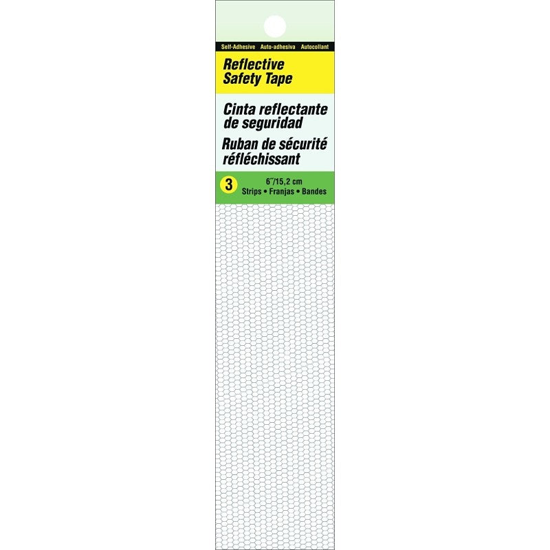 Hy-Ko TP-3WH Reflective Safety Tape, 6 in L, White (Pack of 5)
