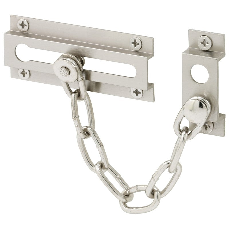 Defender Security U-10304 Chain Door Guard, Solid Brass, Satin Nickel