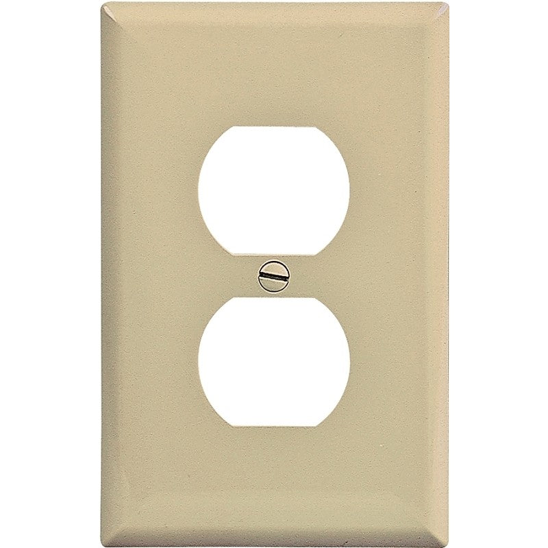 WALL PLATE MID-SIZ 1GANG IVORY (Pack of 25)