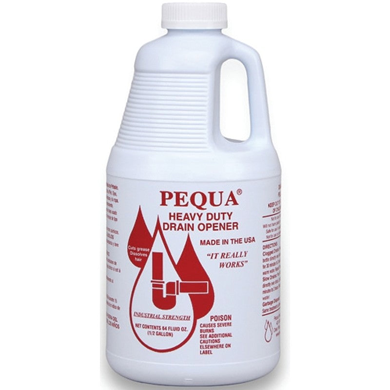 Pequa P-10264 Drain Opener, Liquid, Clear, Odorless, 0.5 gal Bottle (Pack of 6)