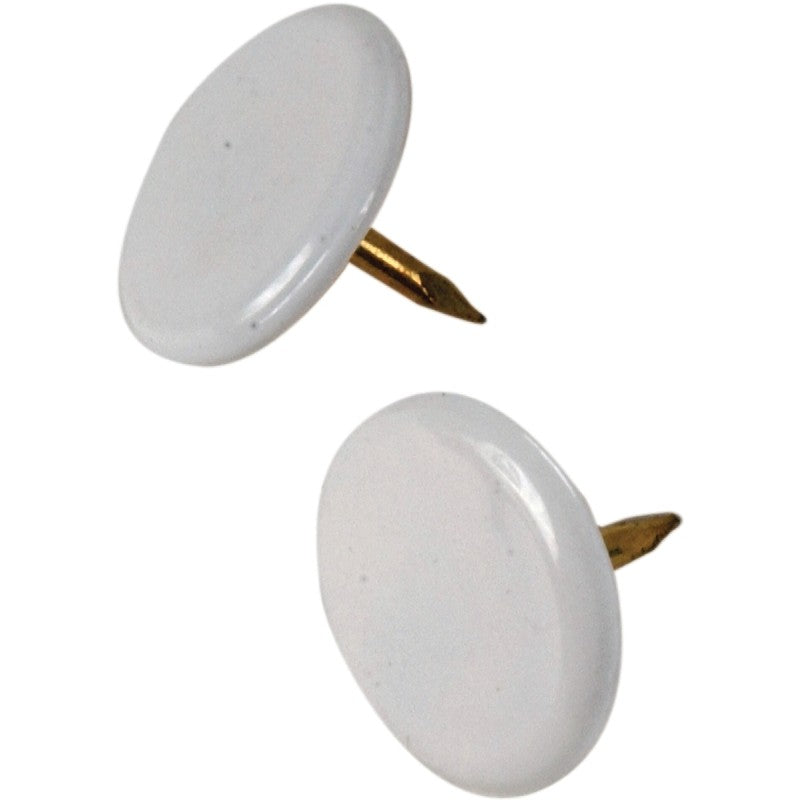 Hillman 122674 Thumb Tack, 15/64 in Shank, Steel, Painted, White, Cap Head, Sharp Point (Pack of 6)