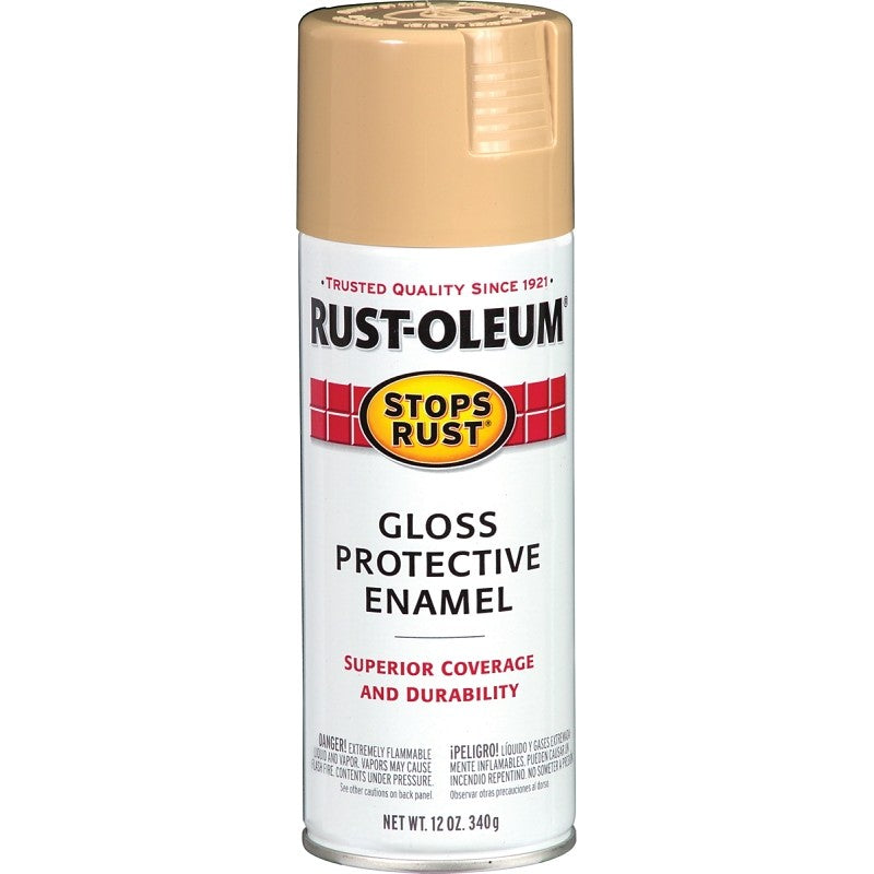 Rust-Oleum 7771830 Rust Preventative Spray Paint, Gloss, Sand, 12 oz, Can