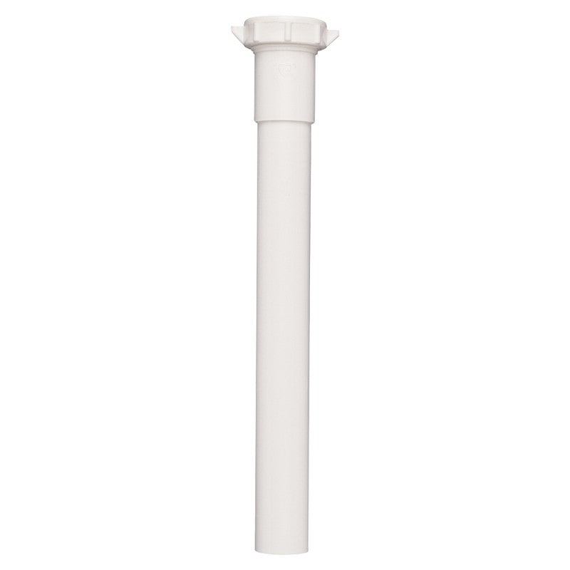Plumb Pak PP20945 Pipe Extension Tube, 1-1/4 in, 12 in L, Slip-Joint, PVC, White