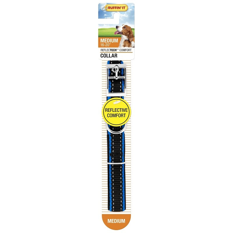 Ruffin'It ReflecTech 32734 Reflective Padded Collar, 14 to 20 in L, 3/4 in W, Nylon, Assorted (Pack of 3)