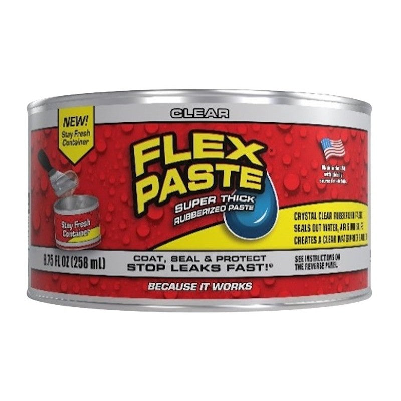 Flex Paste PFSCLRR16 Rubberized Paste, Super-Thick, Clear, 8.75 oz Can