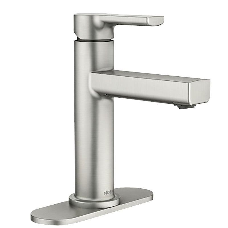 Moen Rinza 84627SRN Bathroom Faucet, 1.2 gpm, 1-Handle, 1-Faucet Hole, Metal, Brushed Nickel