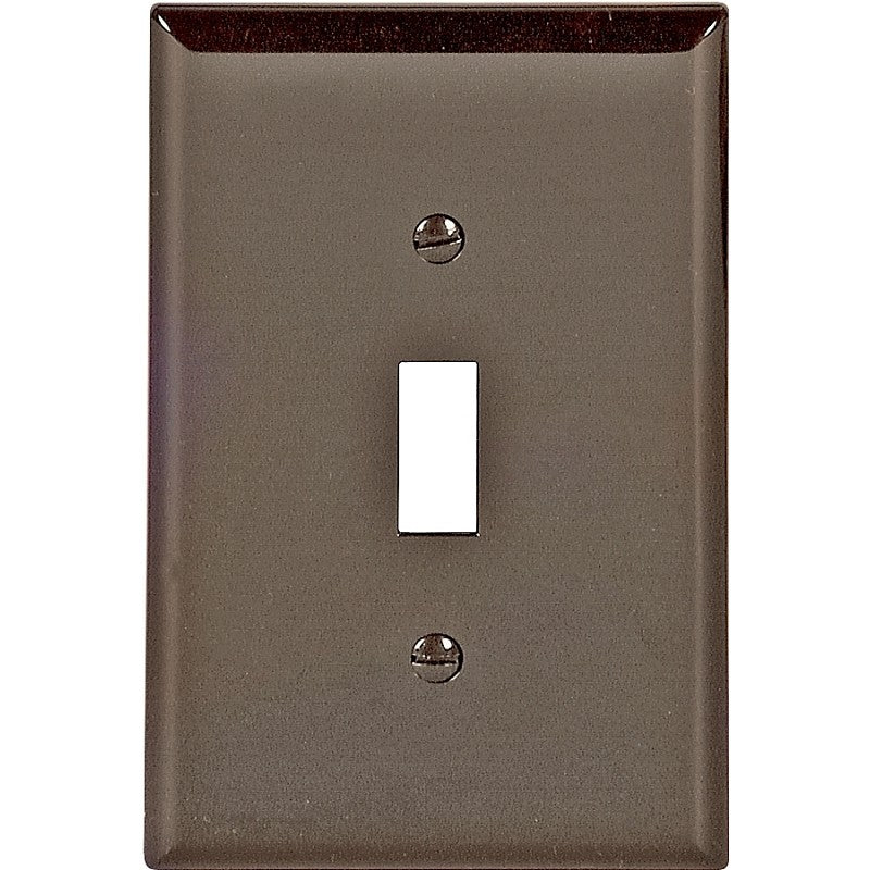 Eaton Wiring Devices PJ1B Wallplate, 4-1/2 in L, 2-3/4 in W, 1 -Gang, Polycarbonate, Brown, High-Gloss (Pack of 25)