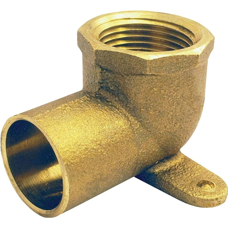 Elkhart Products 10156856 Pipe Elbow, 1/2 in, Sweat x Female, 90 deg Angle, Brass