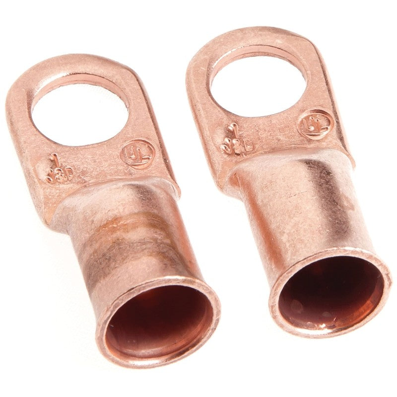 Forney 60095 Series Cable Lug, For: #1 Cable, 3/8 in Stud, #1 Wire, Copper