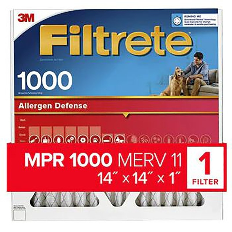 Filtrete AL11-4 Air Filter, 14 in L, 14 in W, 11 MERV, 1000 MPR, Polypropylene Frame (Pack of 4)